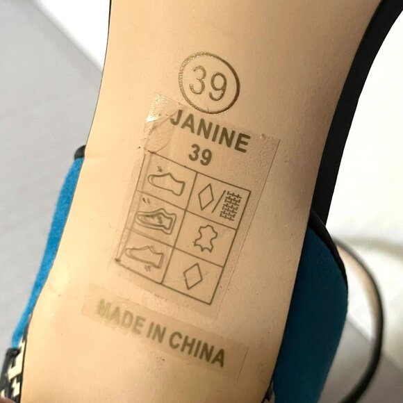 Chelsea Crew ModCloth Colorblock Open Toe Heels With Woven Heel - Picture 8 of 8